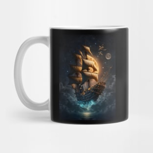 Fantasy Flying Pirate Ghost Ship Mug